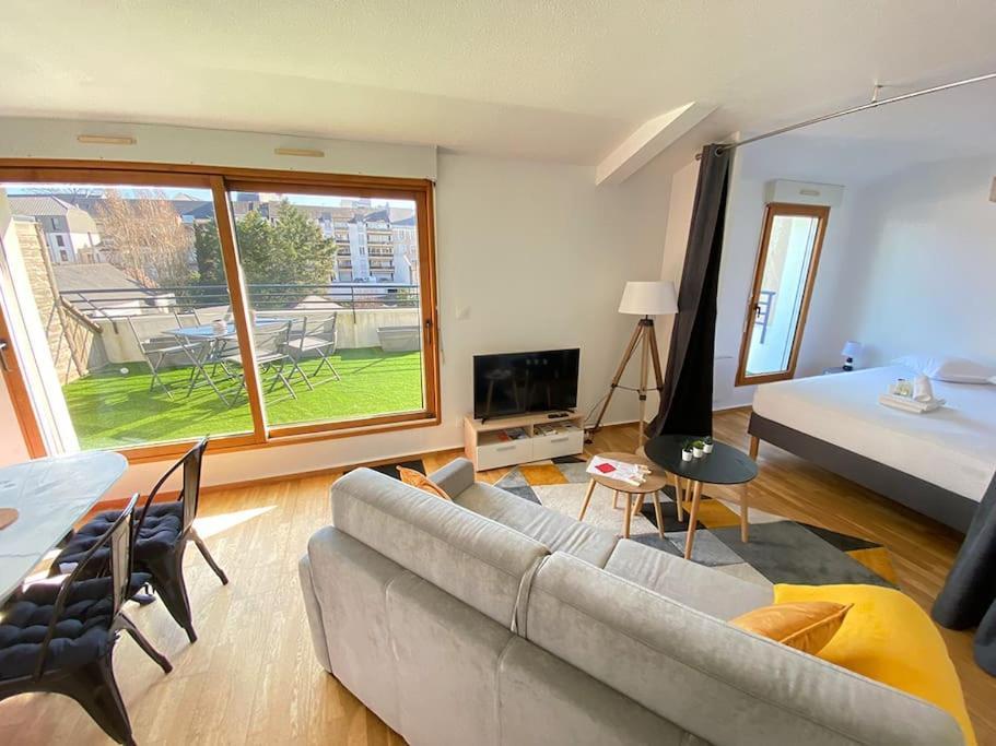 Grand Studio, Belle Terrasse Avec Vue Nantes Luaran gambar